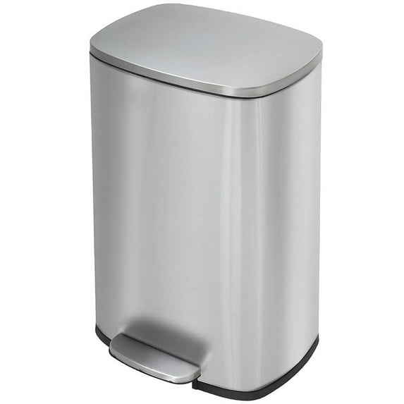 8 Gallon (30L) Stainless Steel Trash Can with Lid - Removable Inner Bucket, Foot Pedal, Soft Close for Office, Home, Kitchen