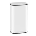 thumbnail image 1 of 8 Gallon / 30L Step Kitchen Trash Can W/Slow-Closing Lid & Handle, Oval Kitchen Garbage Can W/Removable Inner Bucket & Foot Pedal, Brushed Stainless Steel, for Home, Office (White), 1 of 5
