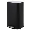 thumbnail image 1 of 8 Gallon Bathroom Trash Can with Lid, Stainless Steel Foot Pedal Step Waste Bin, Removable Inner Bucket, Rectangular Small Garbage Can for Kitchen, Living Room, Black, 1 of 7