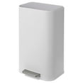 thumbnail image 1 of 8 Gallon Bathroom Trash Can with Lid, Stainless Steel Foot Pedal Step Waste Bin, Removable Inner Bucket, Rectangular Small Garbage Can for Kitchen, Living Room, White, 1 of 7