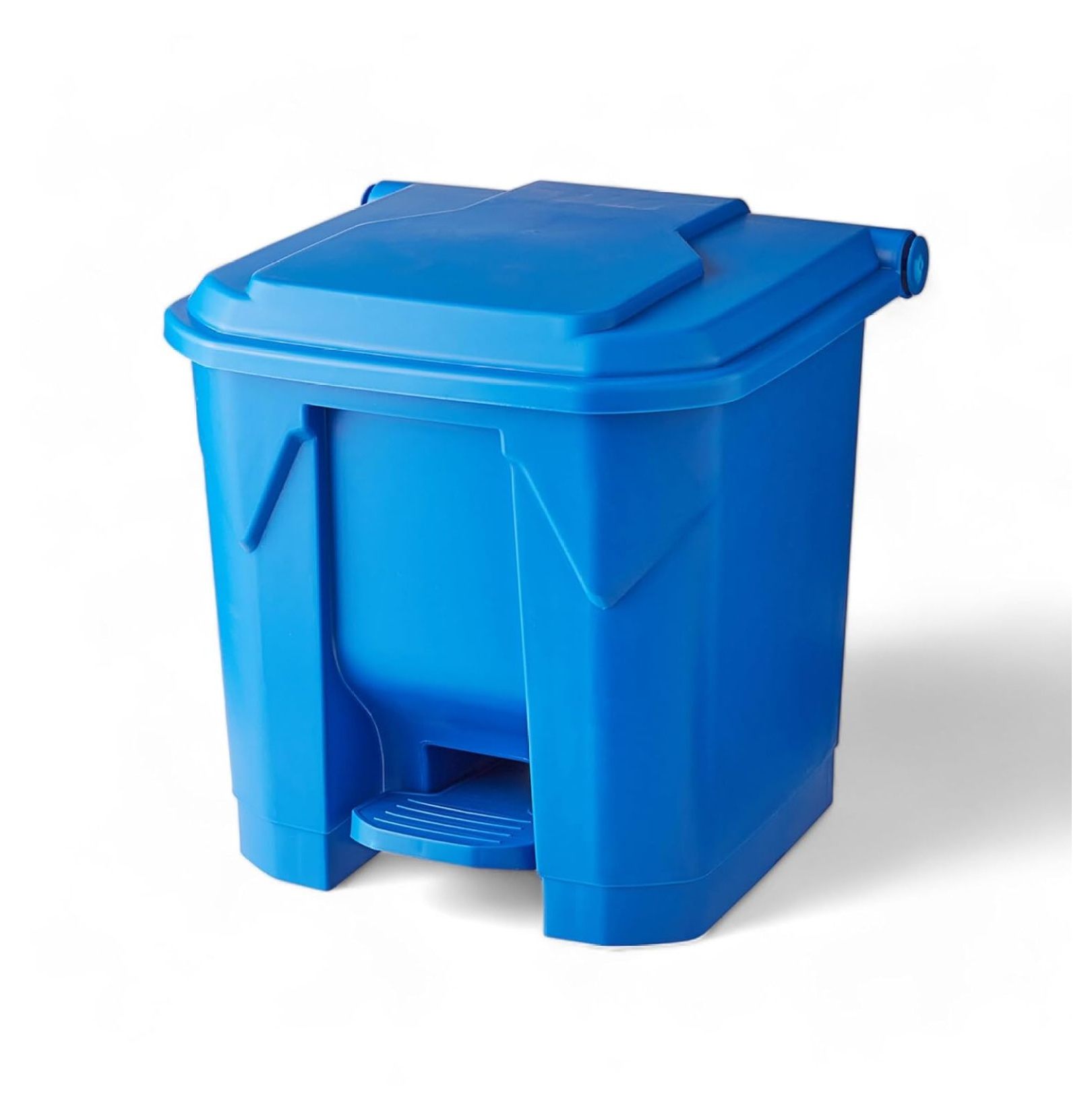8 Gallon Blue Step On Trash Can - Hands-Free Waste Bin with Odor ...