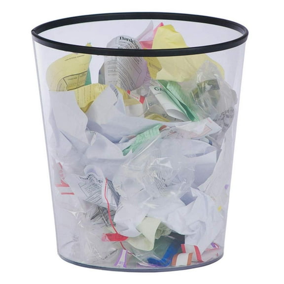 8 Gallon Clear Trash Can - Medium Size - Garbage Can - Waste Basket