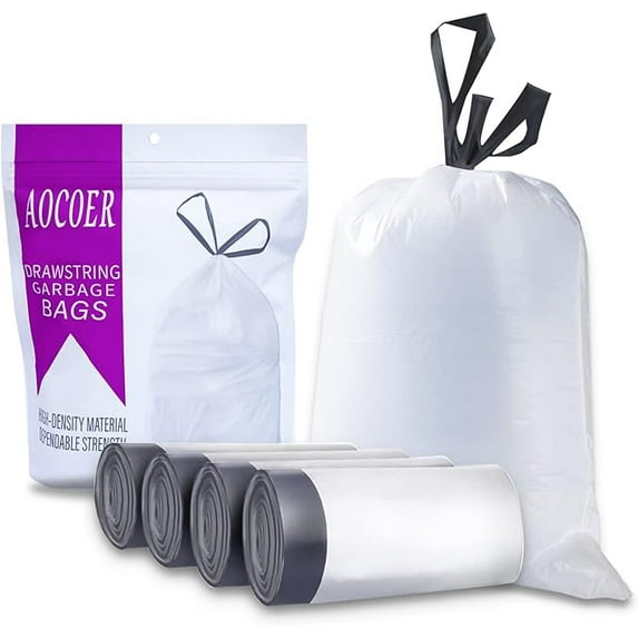 8 Gallon Drawstring Trash Bag, Small Garbage Bags, 45 Count