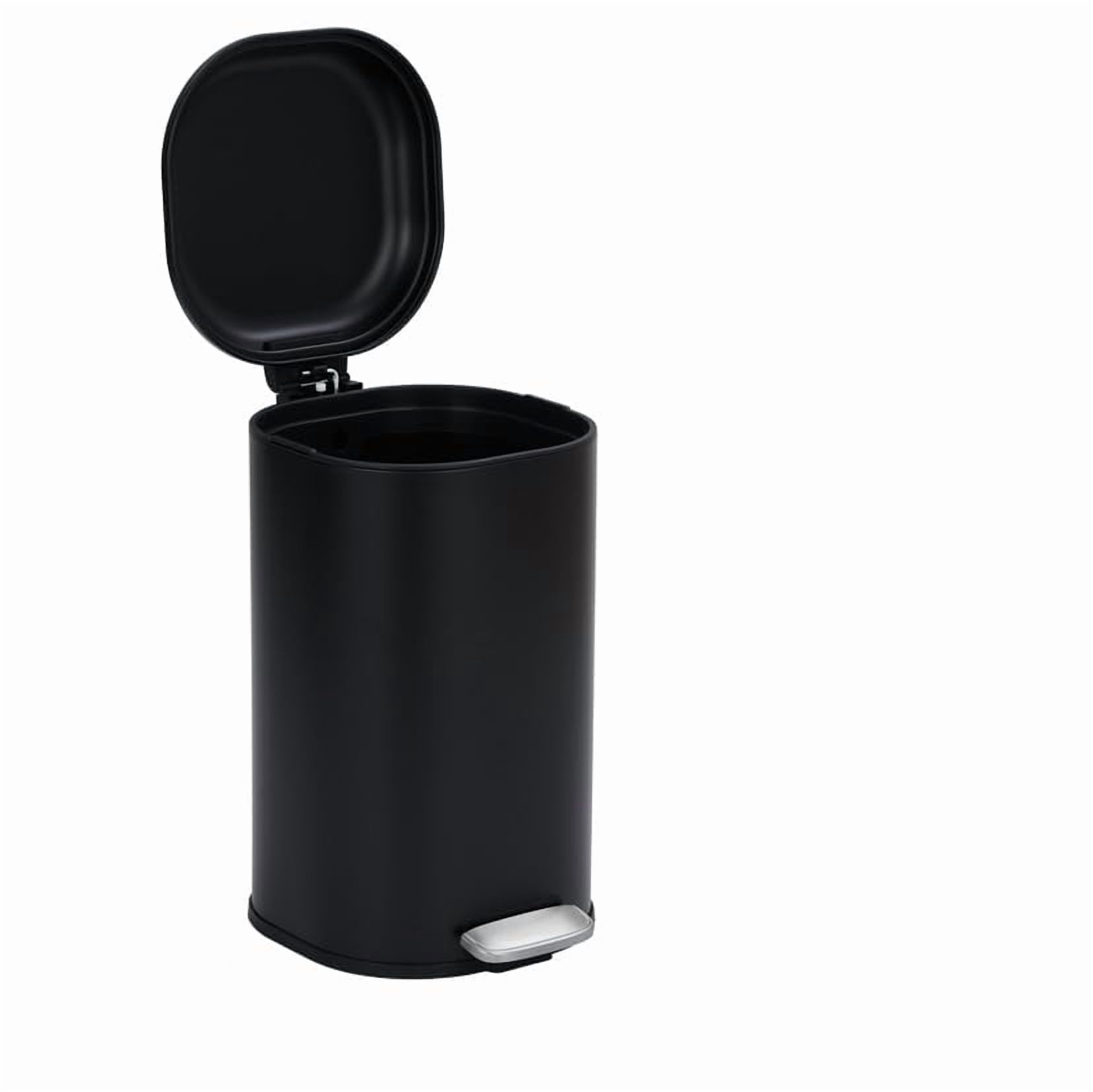 8 Gallon Kitchen Trash Can, 30 Liter Stainless Steel Garbage Bin Without Inner Bucket, Oval Step Recycling Bin with Soft-Close Lid for Dining Room, Bathroom, Home Office