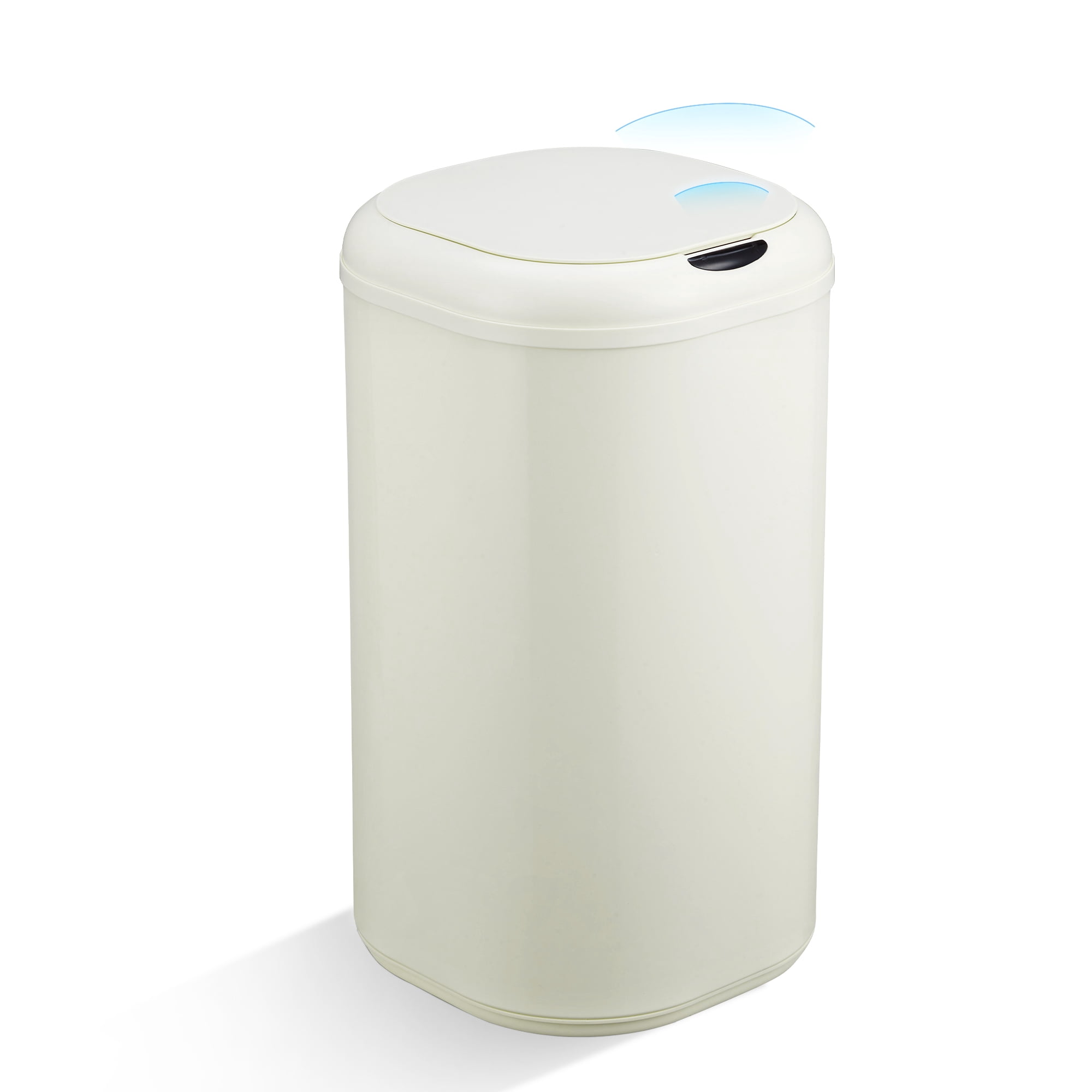 8 Gallon Motion Sensor Kitchen Trash Can, Smart Stainless Steel Garbage Can with Lid, Touchless Automatic Cylindrical Waste Bin for Bathroom, Living Room, Home Office, Beige
