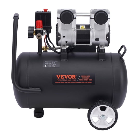 8 Gallon Portable Air Compressor, 1HP Oil-Free 120 PSI Max, Ultra Quiet 80dB for Tire Inflation, Auto Repair, Spray Painting