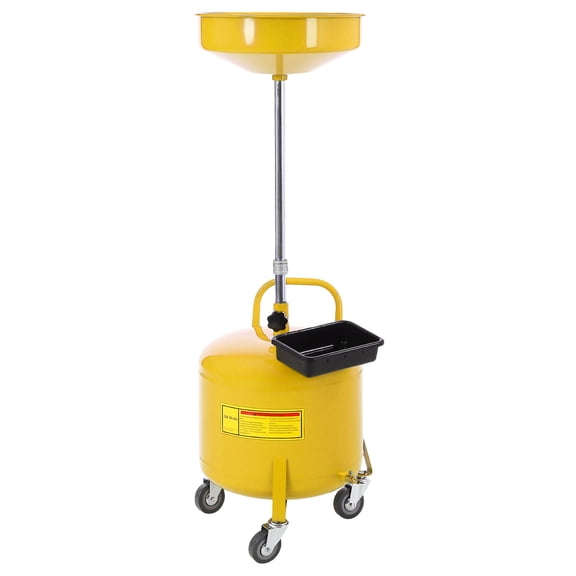 8 Gallon Portable Waste Oil Drain Tank, Air Operated Oil Drainer, Adjustable Funnel Fluid Fuel Transfer Container with Wheels & Toolbox for Automotive Use