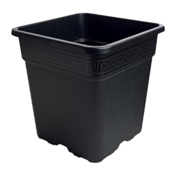 8 Gallon Square Plant Pot, Black - UV Resistant Planters for Indoor & Outdoor Use, Modern Textured Design, Durable Polypropylene Container