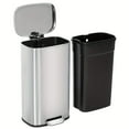 thumbnail image 1 of 8 Gallon Stainless Steel Kitchen Trash Can with Lid - Fingerprint-Proof, Removable Inner Bucket - 30 L Garbage Can for Home, Office, Bedroom, and Bathroom, 1 of 7