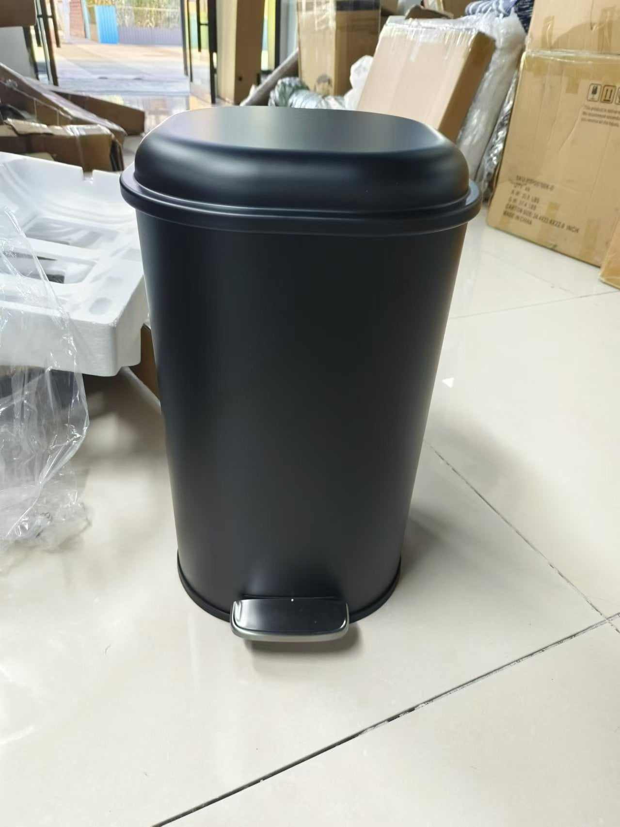 8 Gallon Step-Open Office Can Bathroom Step Trash Can, 30-Liter Square ...