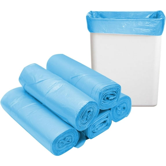 8 Gallon Trash Bags Colored - Extra Thick Medium Garbage Bags 1.1 mil Strong, Leakage-Free,Unscented 30 Liter Thick for Bathroom, Office, Kitchen Waste Basket Trash Can (Blue, 200 Count)