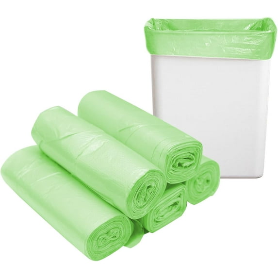 8 Gallon Trash Bags Colored - Extra Thick Medium Garbage Bags 1.1 mil Strong, Leakage-Free,Unscented 30 Liter Thick for Bathroom, Office, Kitchen Waste Basket Trash Can (Green, 200 Count)