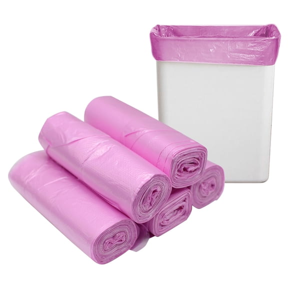8 Gallon Trash Bags Colored - Extra Thick Medium Garbage Bags 1.1 mil Strong, Leakage-Free,Unscented 30 Liter Thick for Bathroom, Office, Kitchen Waste Basket Trash Can (Pink, 100 Count)