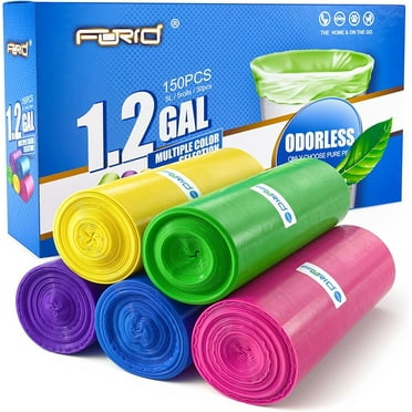 8 Gallon Trash Bags Colored - Extra Thick Medium Garbage Bags Unscented, Strong Plastic Waste Can Liners for Home Bathroom Office Kitchen,150 Count 5 Rolls,30 Liters