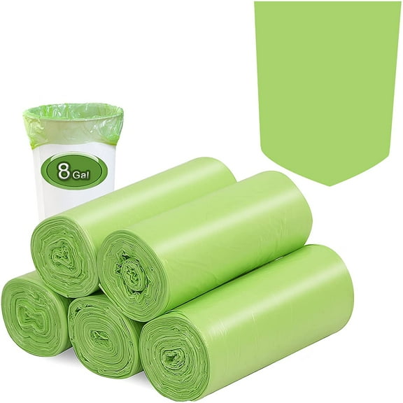 8 Gallon Trash Bags, Inwaysin Garbage Bags Compatible with Simple Human H Trash Can, Compostable 6-9 Gal 30L ( Clear Green, 100 Count (Pack of 1))