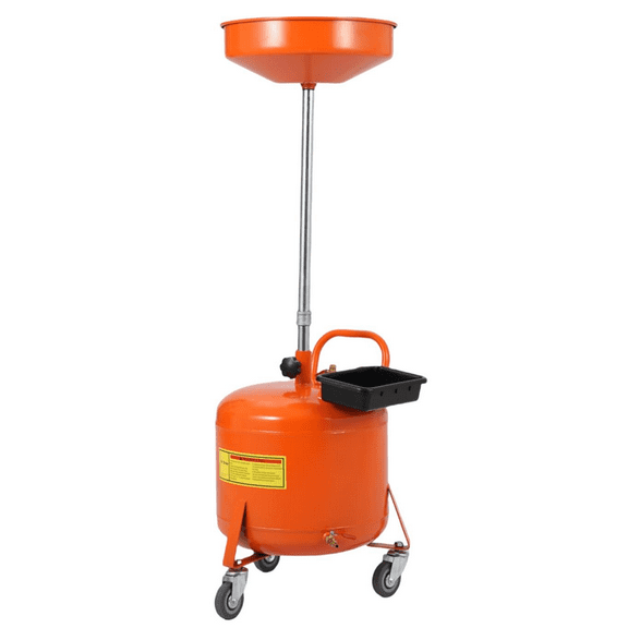8 Gallon Waste Oil Drain Change Tank, Portable Oil Drain Container,Air Operated Fluid Drain Disposal Waste Oil Drain Change Tank with 15"Funnel Adjustable Height 28-62",with 360° Wheels & Toolbox
