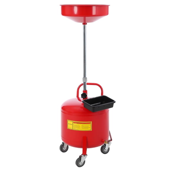 8 Gallon Waste Oil Drain Tank, Portable Oil Drain Container, Air Operated Drainer, Fluid Fuel Transfer Drainage, Adjustable Funnel Height with Wheel &15'' Premium Bowl and a Toolbox