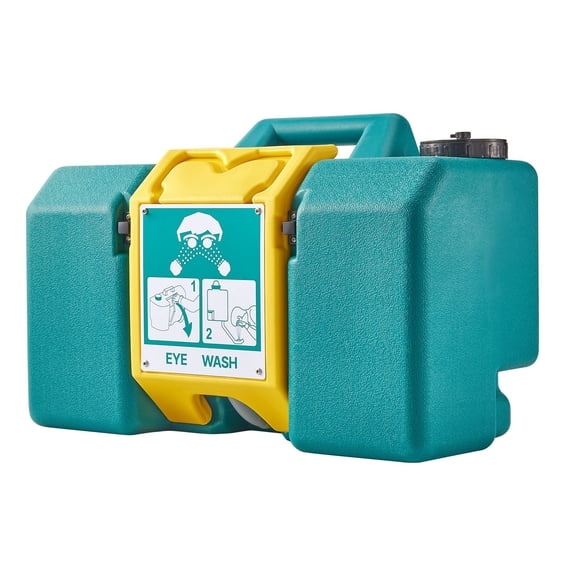 8 Gallon convenient Eye Wash Station, OSHA Approved Wall-Mounted Emergency First Aid Eyewash Unit, Green