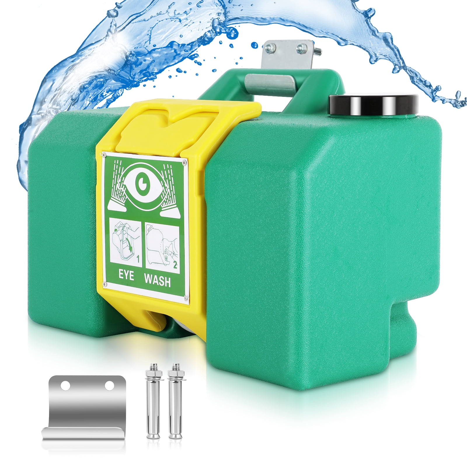 8 Gallons(30L) Portable Eye Wash Station Wall Mounted Eyewash Station osha Approved Emergency Eye Wash Lasting for 10 Minutes for Industrial Service Application Eye Washing Station Heavy Duty