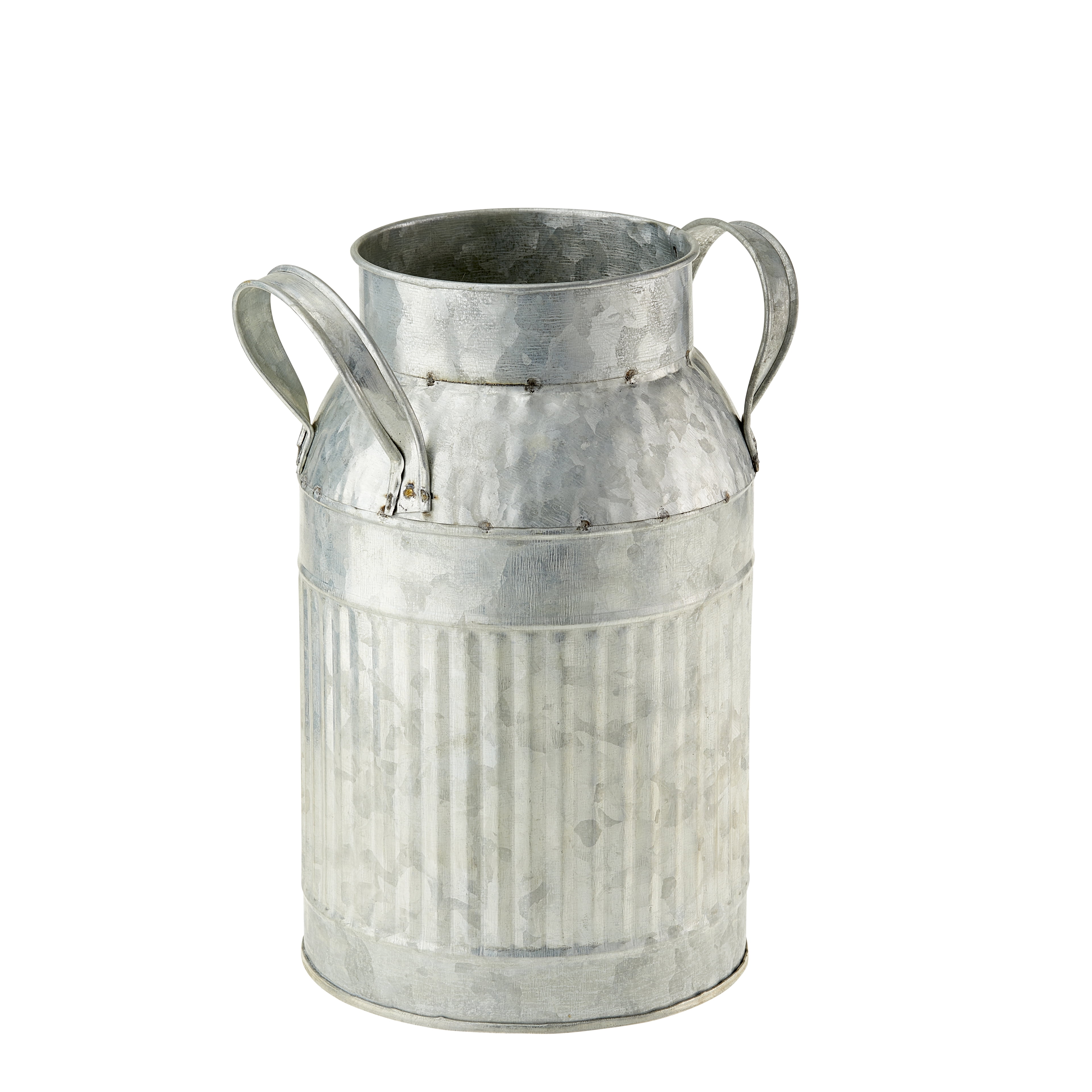 12" Inch, Galvanized Metal Farmhouse Centerpieces Milk