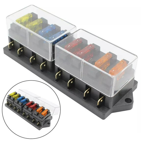 8 Gang 8 Way In Line Blade Fuse Box Block Holder Circuit For 12V 24V Car Led