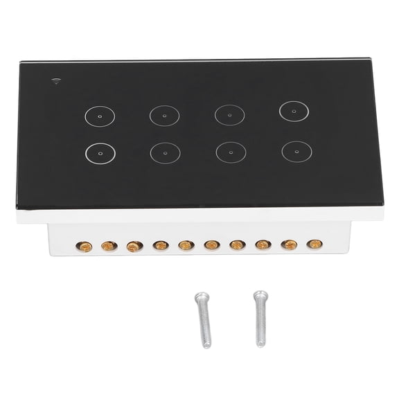 8-Gang Smart Touch Wall Switch WiFi Remote Control Smart Panel for Hotel Apartment Office, 5.8 x 3.3 x 1.6 inches / 14.7 x 8.5 x 4 cm, Black