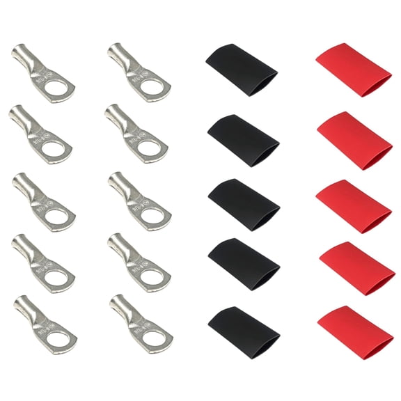 8-Gauge 3/8 in. Pure Copper Tin Coated Cable Lugs with Heat Shrink (10-Pack)