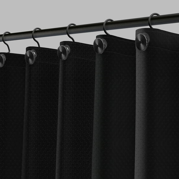 Acento 72" x 72" Dots Black PEVA Shower Curtain Liner with Metal Grommets and Magnetic Hem
