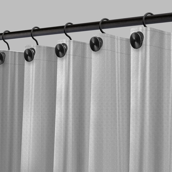 Acento Dots PEVA Shower Liner with Black Grommets, Soft-Touch, 72" x 72", Clear