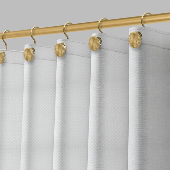 Acento PEVA Shower Liner, 8-Gauge, 72" x 72", Weighted Magnetic Hem, Large Gold Metal Grommets, Frosted White