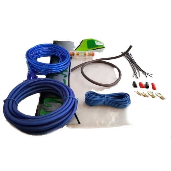 8 Gauge Amp Kit for Amplifier Install Wiring Complete RCA Cable Blue 1500W