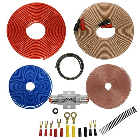 8 Gauge Car Audio Amplifier Installation Wiring Kit - Max 1000 Watt