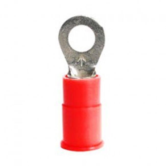 8-Gauge No.10 Vinyl Ring Terminal in Red - Pack of 25