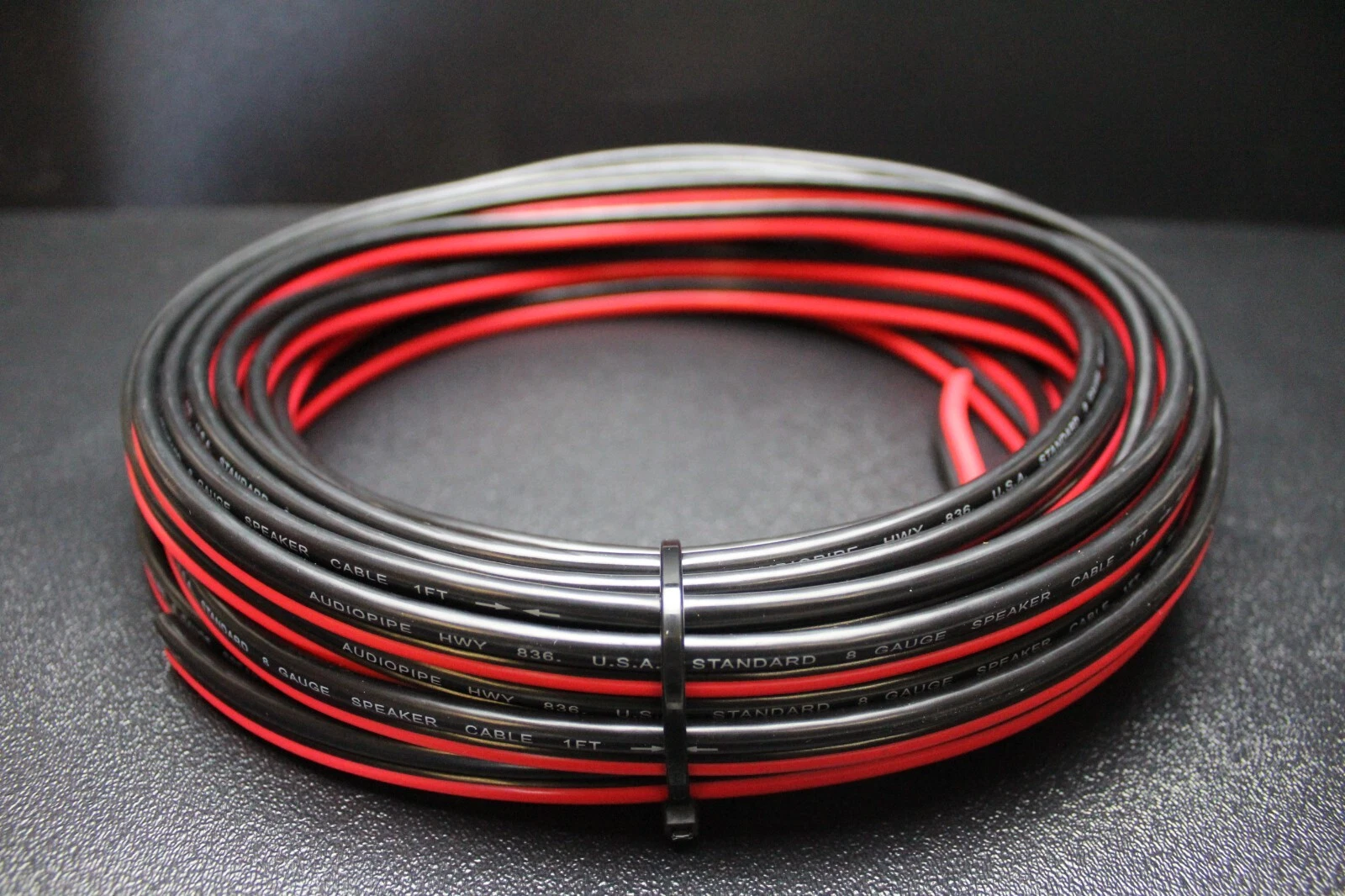 8 Gauge Red Black Speaker Wire Per 5 Ft Awg Cable Power Ground Stranded Copper