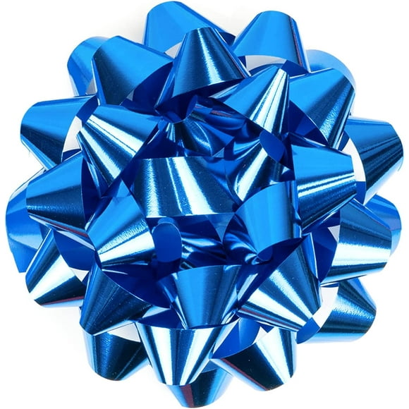 8 Gift Bow - 1 Bow - Royal Blue Design Perfect for Birthday, Holiday, Party Favors Decorations Royal Blue