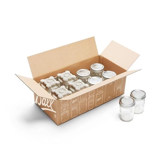 8 Glass Clear Jars | 16 oz. | Jars with Lids & Bands | Pint