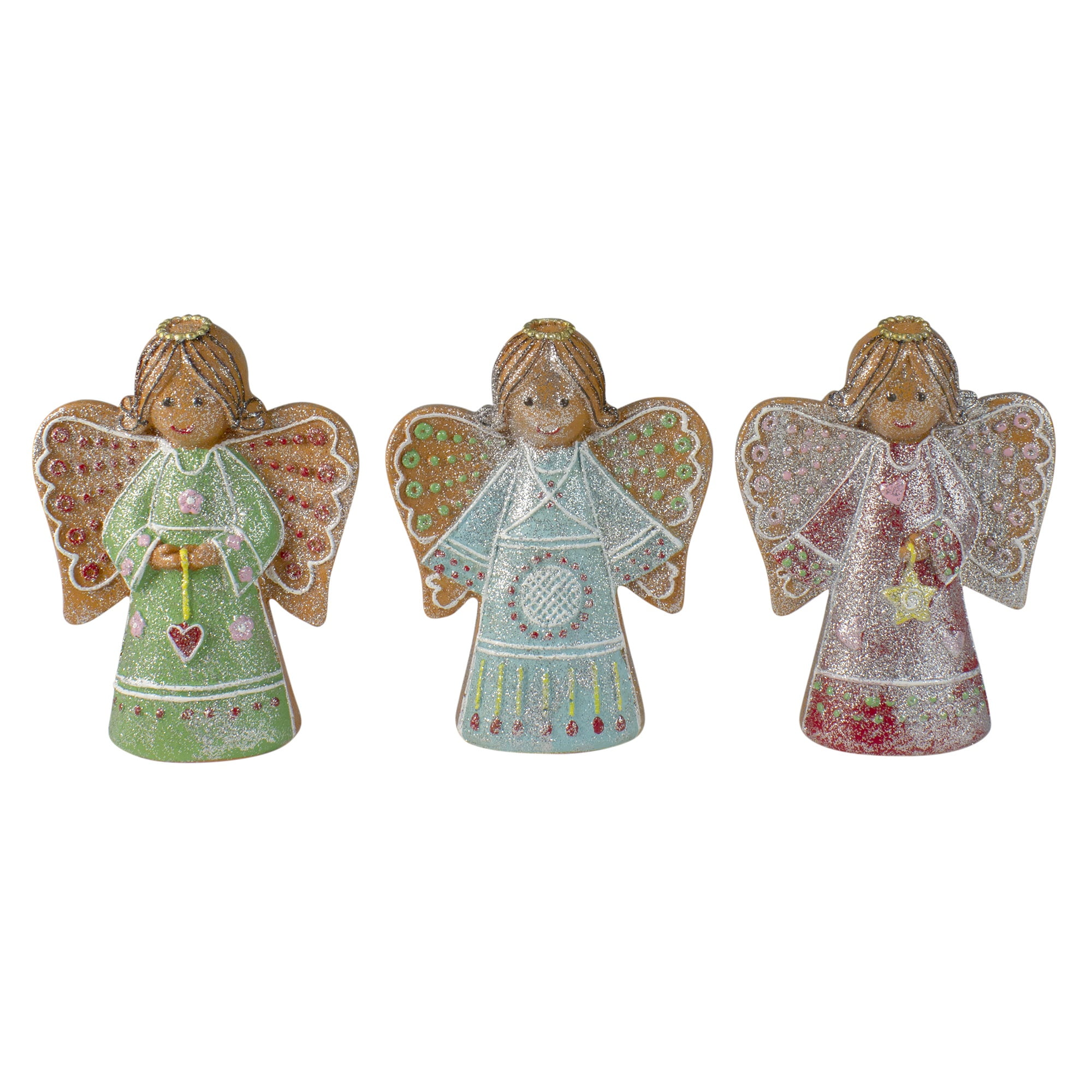 8" Glitter Dusted Gingerbread Holy Family Christmas Decoration