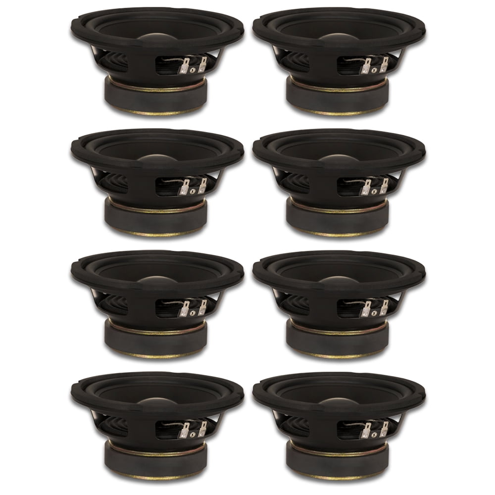 8 Goldwood Sound GW-6024 Rubber Surround 6.5" Woofers 170 Watts each 4ohm Replacement Speakers