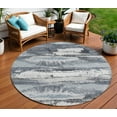 thumbnail image 1 of HomeRoots 612511 8 ft. Gray & Silver Round Abstract Washable Indoor & Outdoor Area Rug, 1 of 5