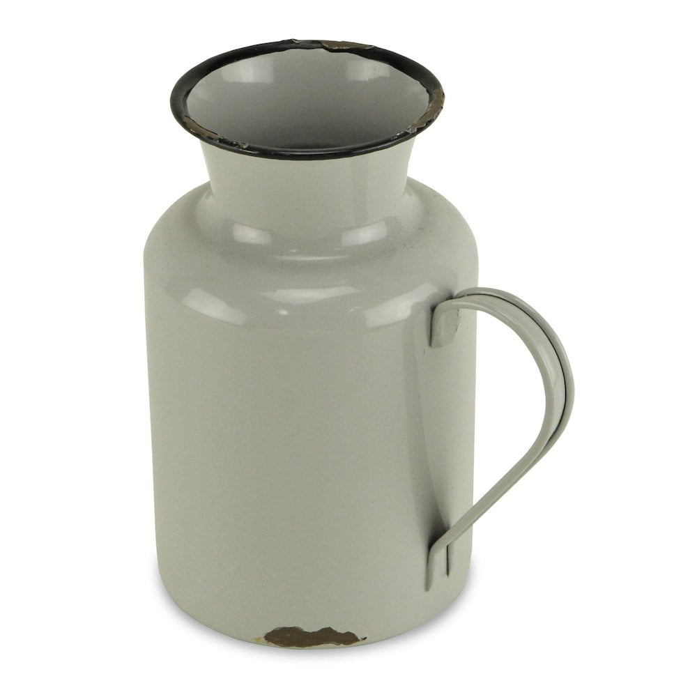 Small Gray and Black Metal Rustic Decorative Water Jug