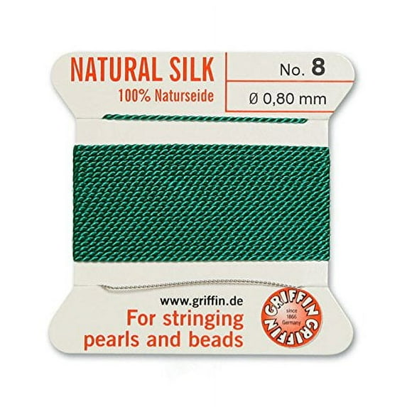 #8 Green Griffin Silk Bead Cord (2 Meters)