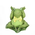 thumbnail image 1 of 8" Green Yellow and White Decorative Sitting Frog Spring Table Top Decoration, 1 of 1