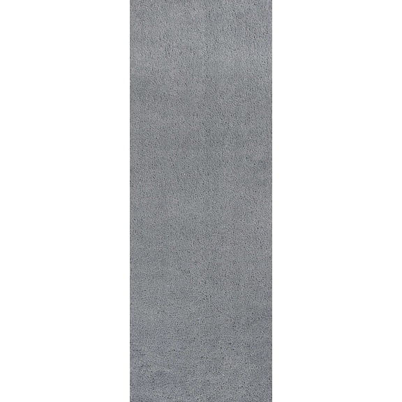 8' Grey Indoor Shag Runner Rug