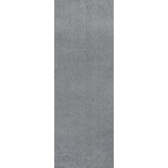 8' Grey Indoor Shag Runner Rug