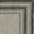 thumbnail image 1 of 8' Grey Machine Woven UV Treated Bordered Indoor Outdoor Round Area Rug, 1 of 5