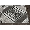 thumbnail image 1 of 8' Grey Mocha Machine Woven Geometric Illusion Indoor Runner Rug, 1 of 4