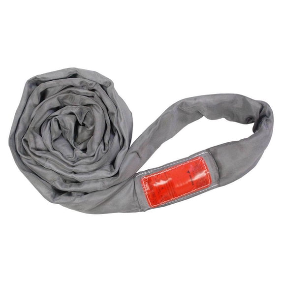 8' Grey Polyester Lifting Sling, Endless Round Sling, 32000LBS Vertical