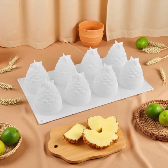 8-Grid Pine Cone Silicone Mold  Non-Stick Baking Mold for Holiday Desserts, Soaps, and Candles