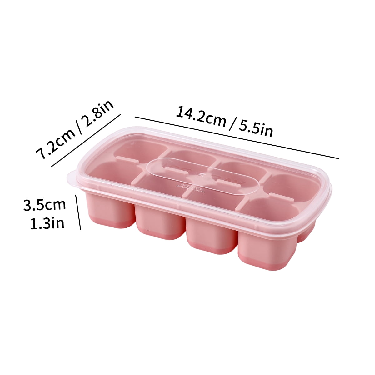 8-Grid Reusable Ice Cube Tray with Lid, Silicone Ice Mold for Bar Tools, Ice Maker for Kitchen Refrigerator Storage