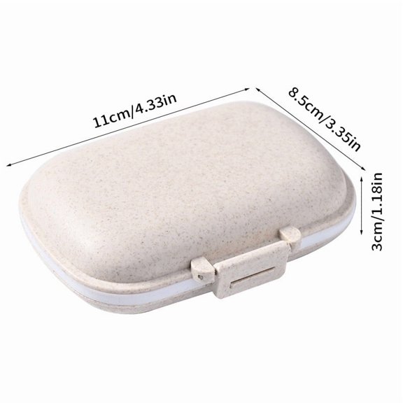 8 Grids Organizer Container For Tablets Travel Pill Box With Seal Ring Small Box For Tablets Wheat Straw Container For Medicines